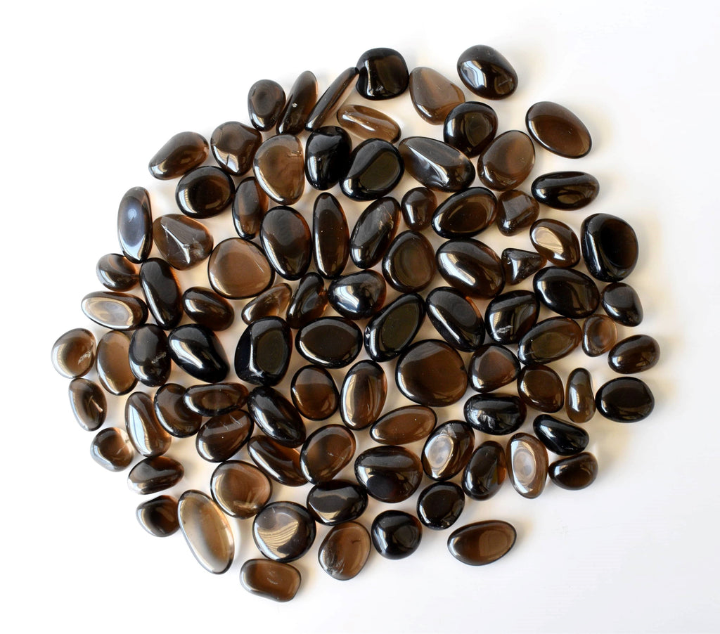 Dark Smokey Quartz Tumbled Crystals (Luck And Good Fortune and Grounding) | Tumbled Stones & Chips | Wiccan Center