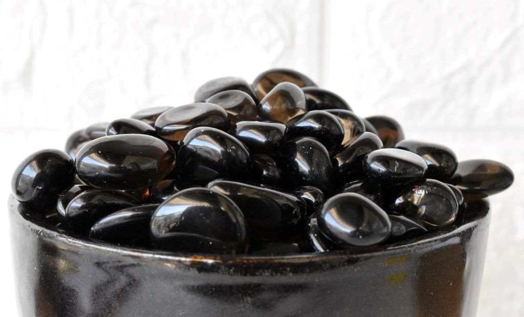 Dark Smokey Quartz Tumbled Crystals (Luck And Good Fortune and Grounding) | Tumbled Stones & Chips | Wiccan Center