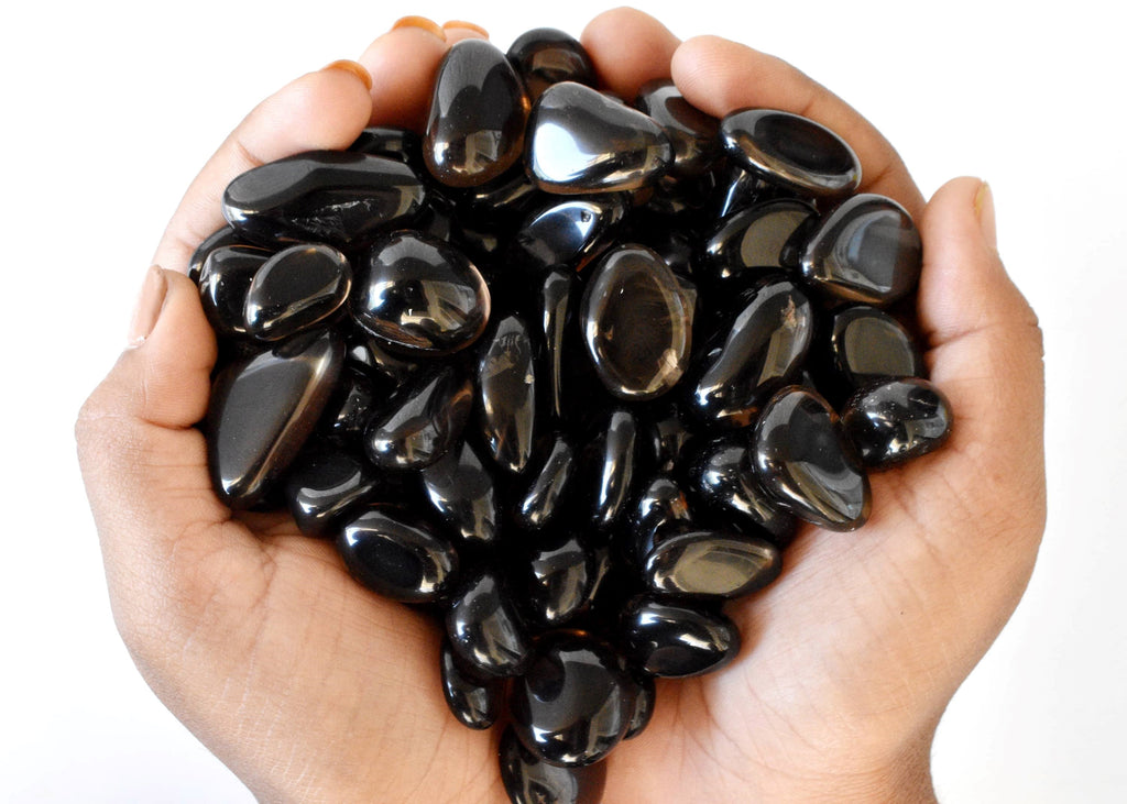 Dark Smokey Quartz Tumbled Crystals (Luck And Good Fortune and Grounding) | Tumbled Stones & Chips | Wiccan Center