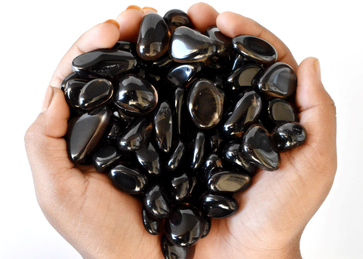 Dark Smokey Quartz Tumbled Crystals (Luck And Good Fortune and Grounding) | Tumbled Stones & Chips | Wiccan Center