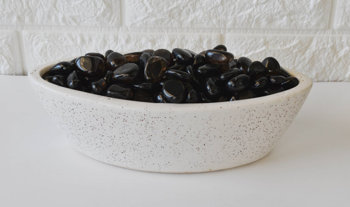 Dark Smokey Quartz Tumbled Crystals (Luck And Good Fortune and Grounding) | Tumbled Stones & Chips | Wiccan Center