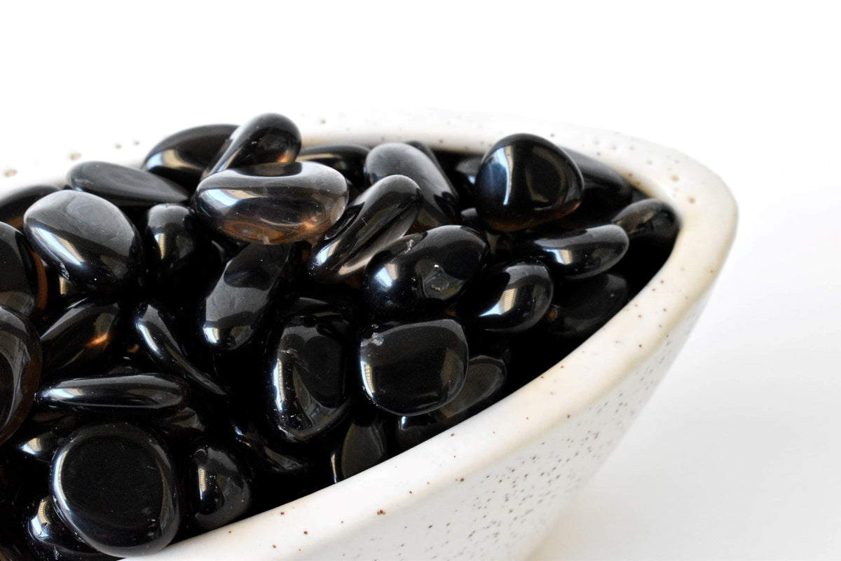 Dark Smokey Quartz Tumbled Crystals (Luck And Good Fortune and Grounding) | Tumbled Stones & Chips | Wiccan Center