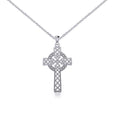 Silver Hollow Celtic Cross Pendant and Chain Set TSE731