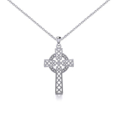 Silver Hollow Celtic Cross Pendant and Chain Set TSE731 | Set | Wiccan Center