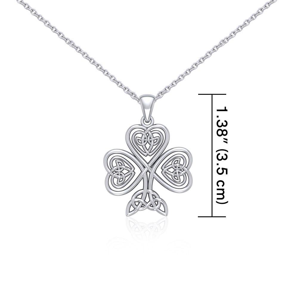 Sterling Silver Celtic Shamrock Pendant and Chain Set by Courtney Davis TSE768