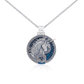 Celtic Unicorn  Sterling Silver Pendant with Enamel and Chain Set by Courtney Davis TSE769