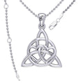 Enchantment Double Hearts Connected with Magic Celtic Triquetra Sterling Silver Pendant - TPD6194 by Peter Stone