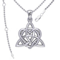 Elegance: Enchanted Magic Celtic Triquetra Heart Sterling Silver Pendant - TPD6195