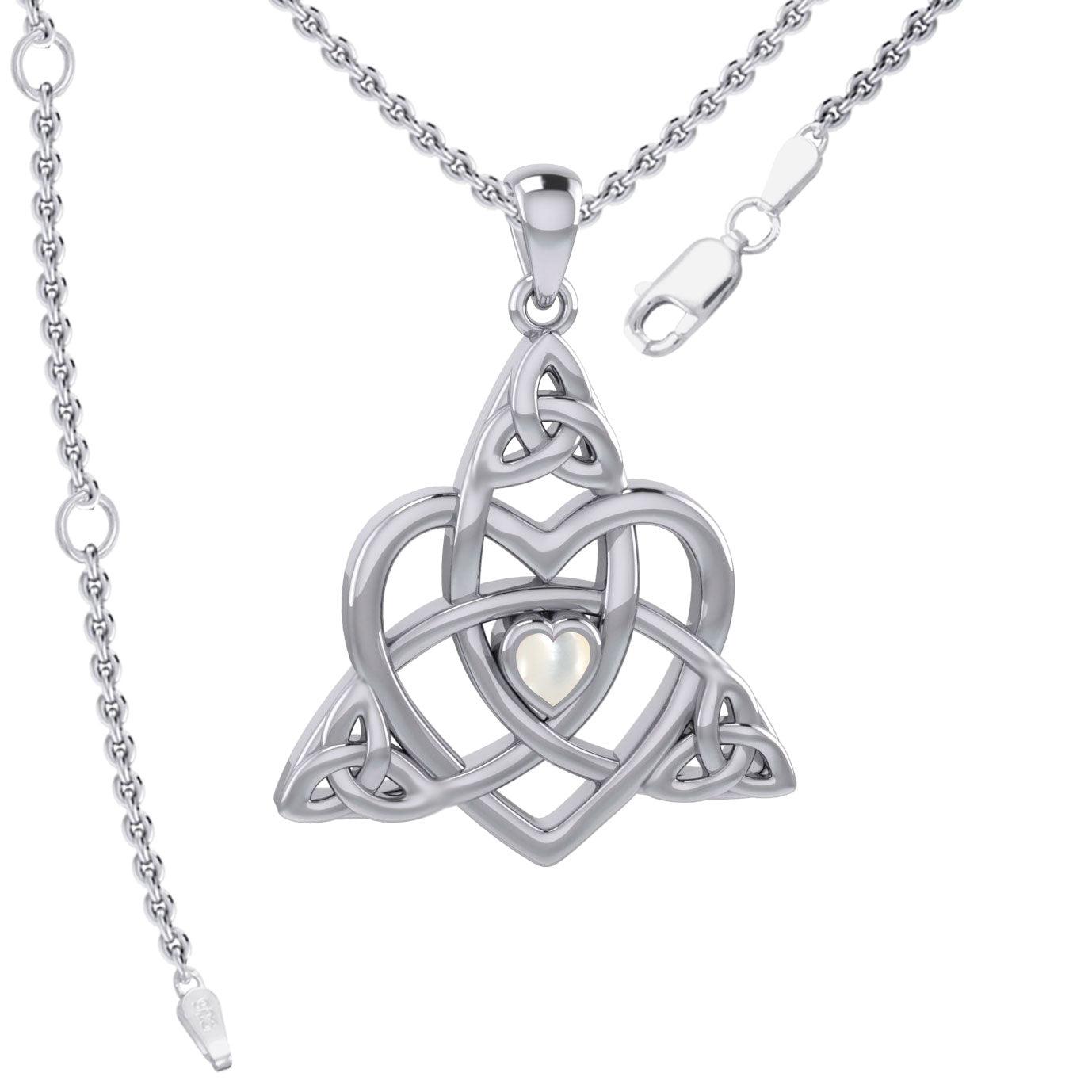 Celtic Heart Birthstone Trinity Silver Pendant TPD5990