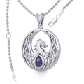Rise with Resilience: Celtic Phoenix Sterling Silver Pendant with Gemstone TPD5719 | Embrace the Rebirth of Your Spirit
