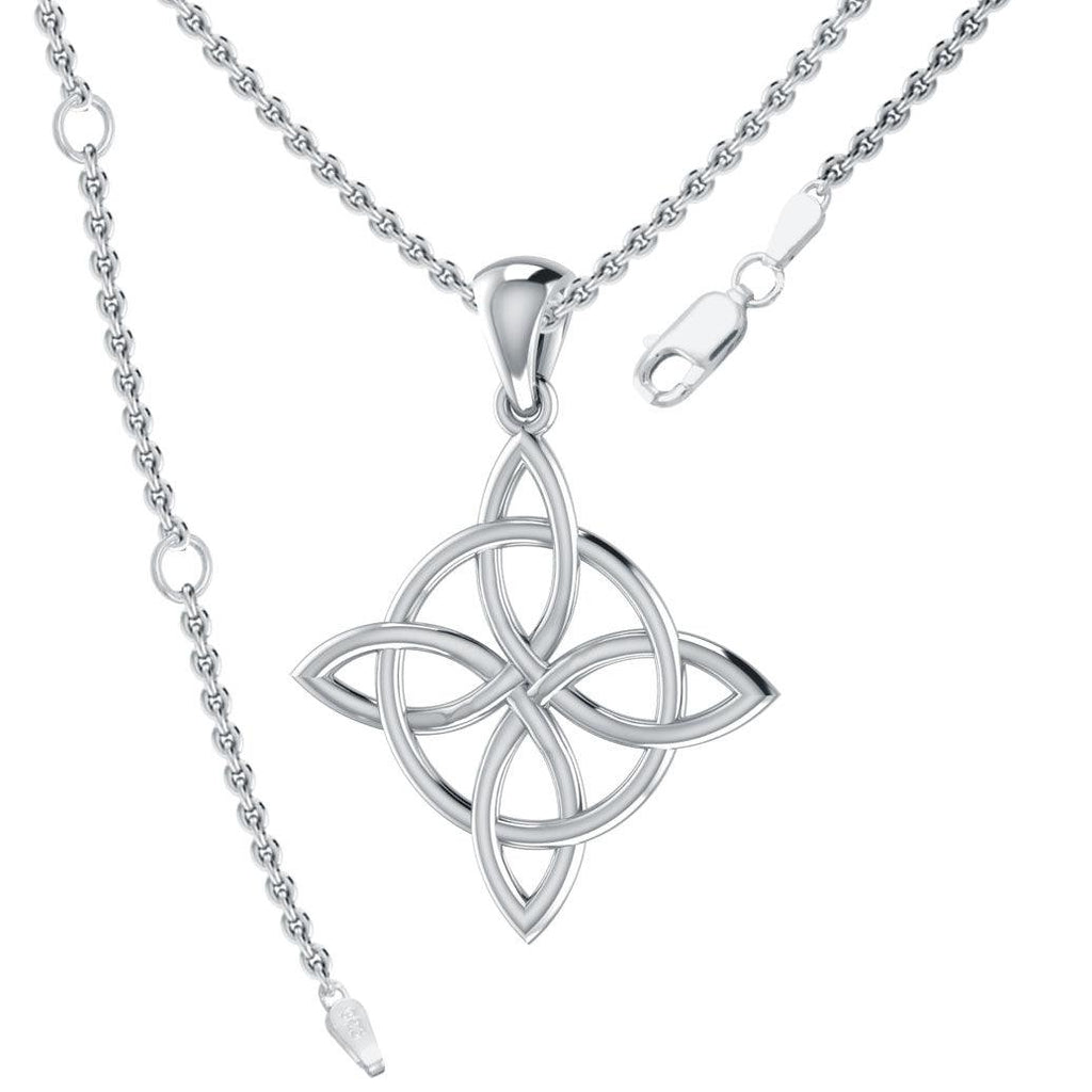 Celtic Four-Point Sterling Silver Pendant TP554