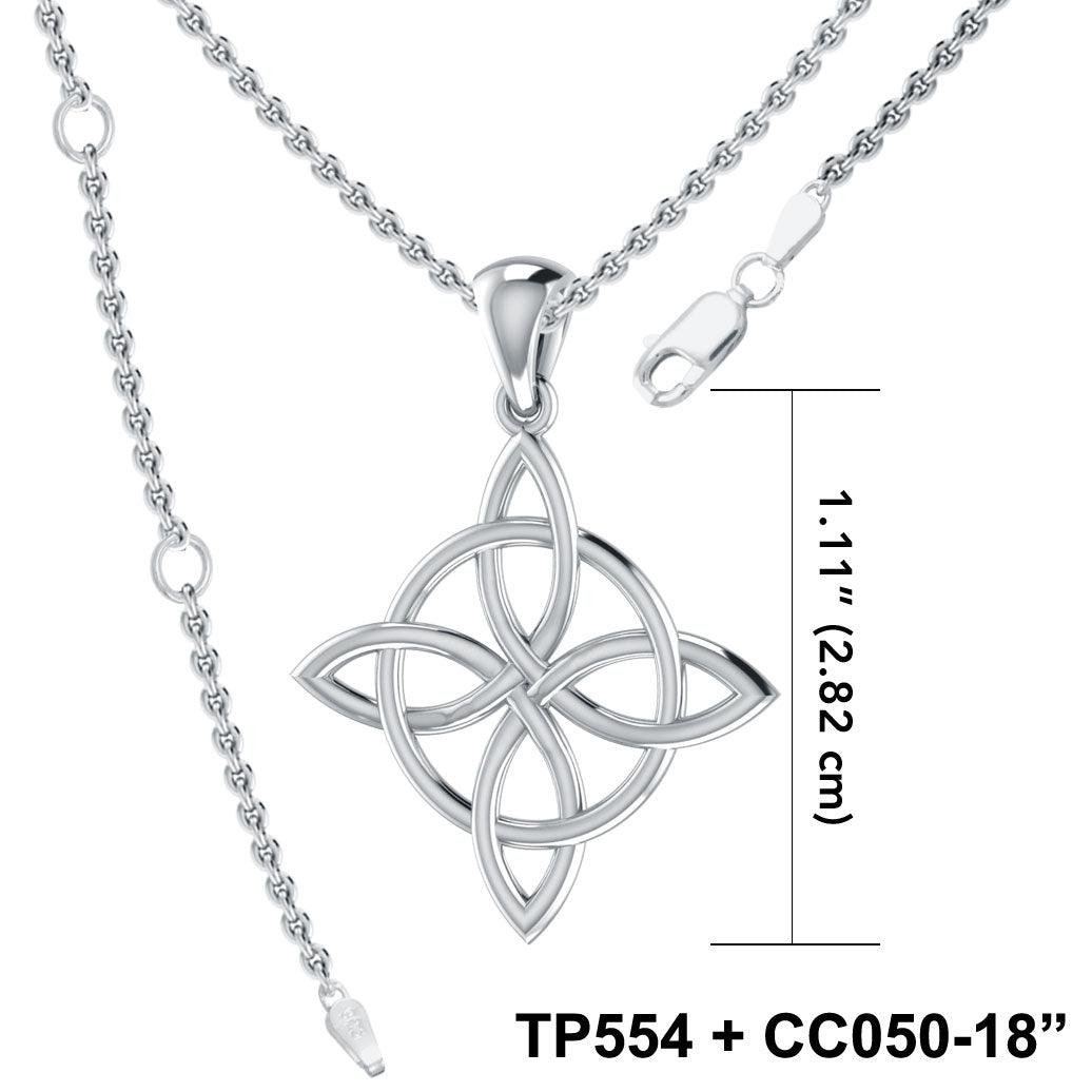 Celtic Four-Point Sterling Silver Pendant TP554