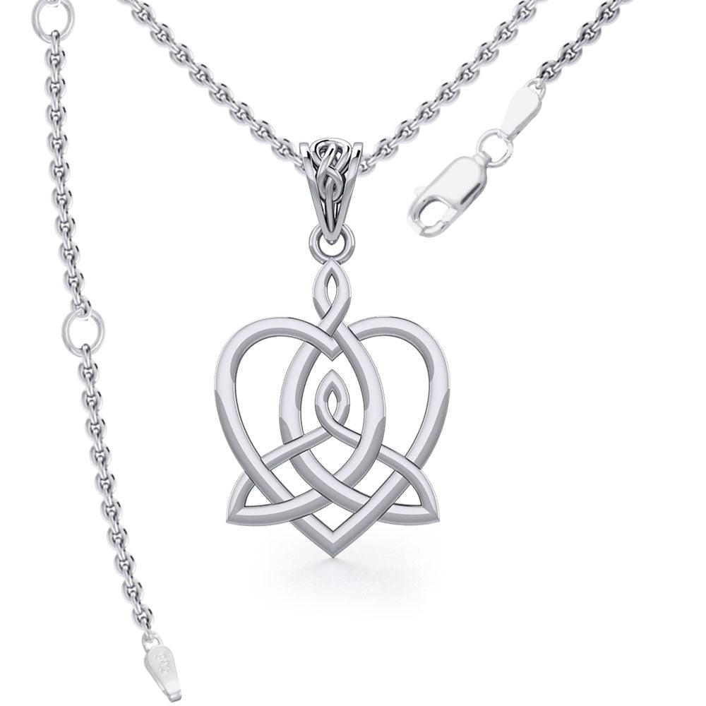 Celtic Motherhood Triquetra or Trinity Heart Sterling Silver Pendant TPD5782