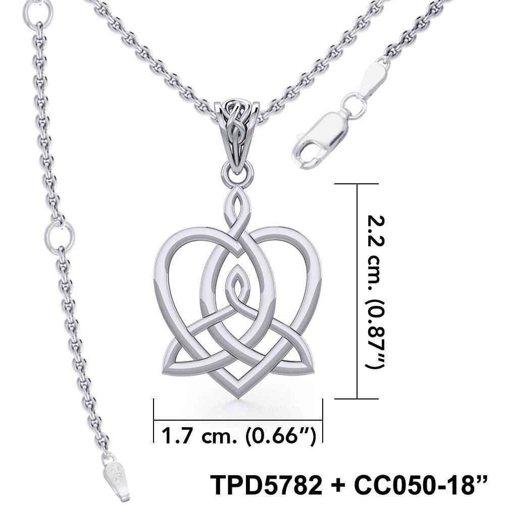 Celtic Motherhood Triquetra or Trinity Heart Sterling Silver Pendant TPD5782