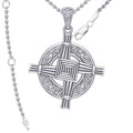 Saint Brigids Cross with Celtic Sterling Silver Pendant TPD5880