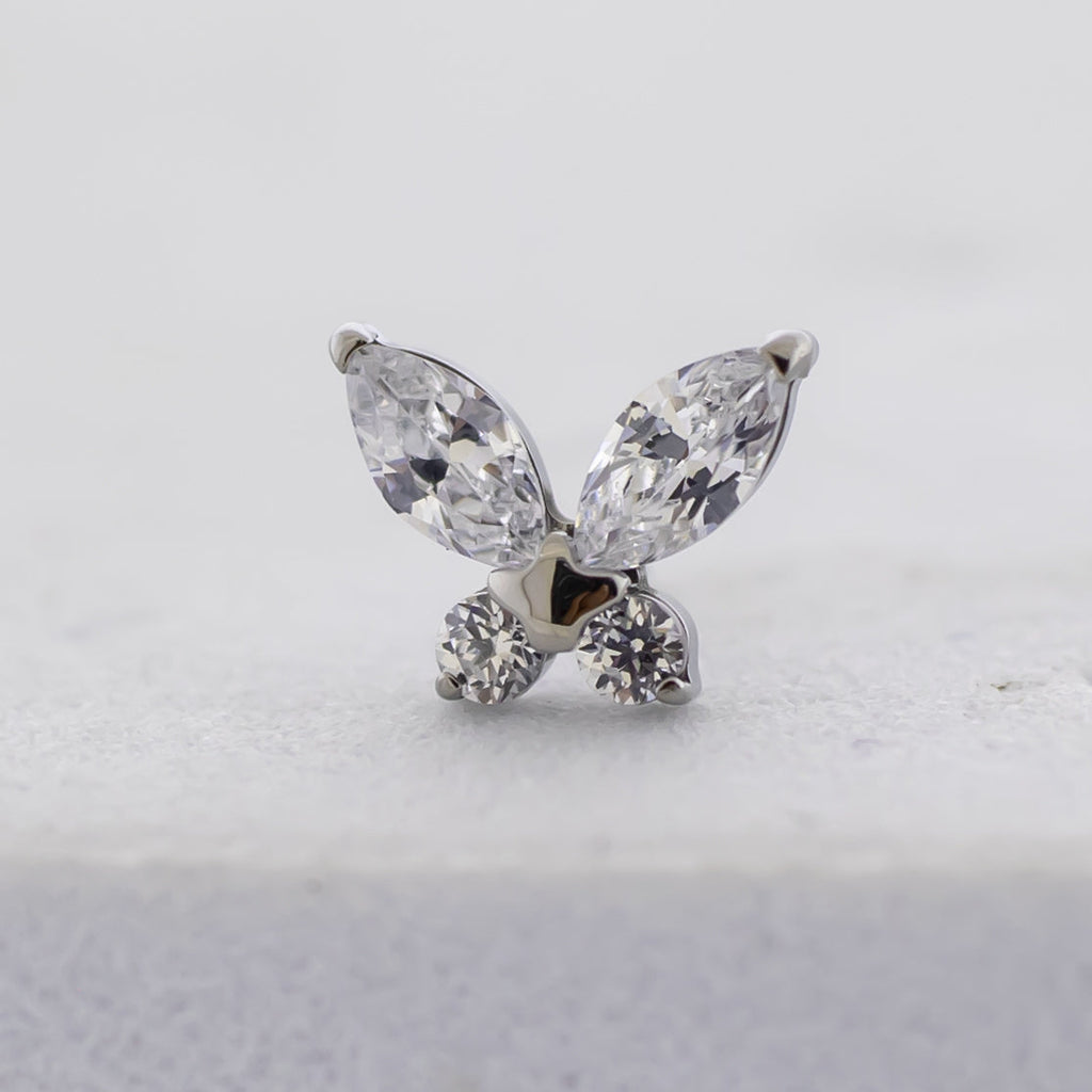 16G/18G Steel Internally Threaded End- Gem Butterfly | Body Jewelry | Wiccan Center