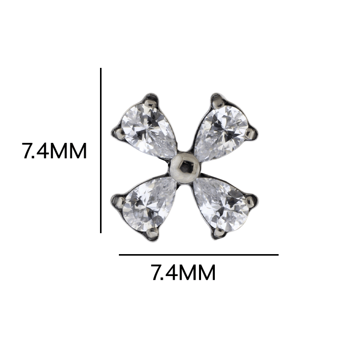 16G/18G Steel Internally Threaded End- Pear Cut Cluster | Body Jewelry | Wiccan Center