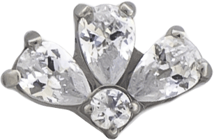 16G/18G Steel Internally Threaded End- Pear & Round Cluster | Body Jewelry | Wiccan Center