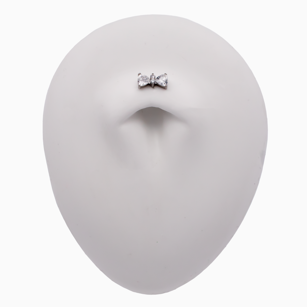 Steel Internally Threaded End - 2 Trillion CZ W/Round CZ 16G | Body Jewelry | Wiccan Center