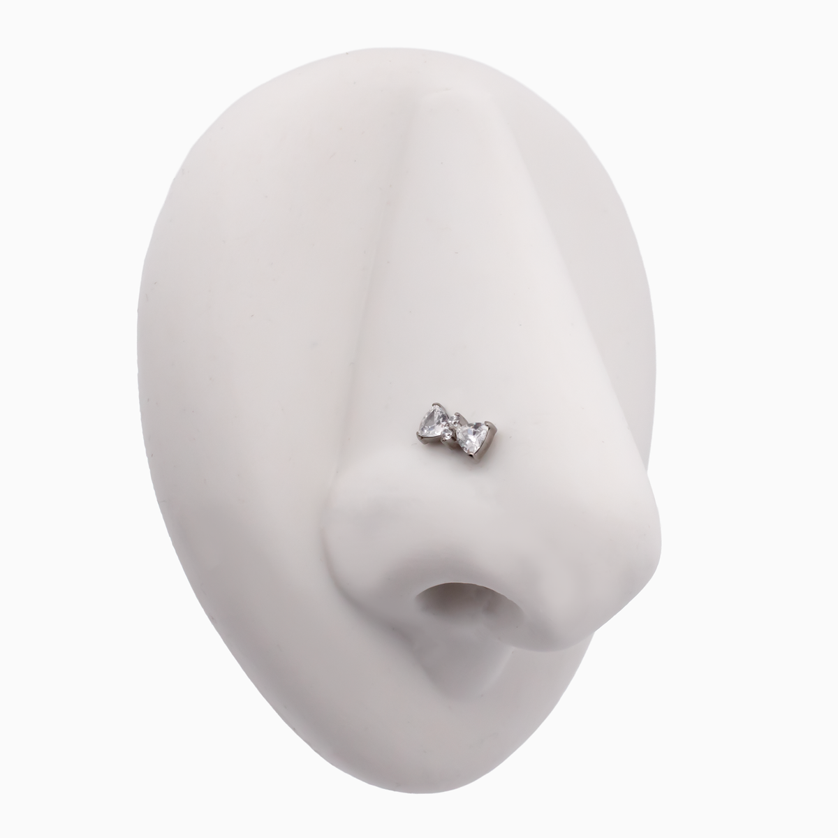 Steel Internally Threaded End - 2 Trillion CZ W/Round CZ 16G | Body Jewelry | Wiccan Center