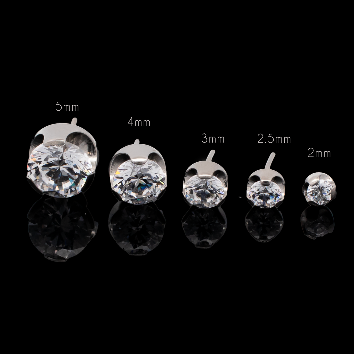 Keon - Round Prong Set Low Profile End | Body Jewelry | Wiccan Center