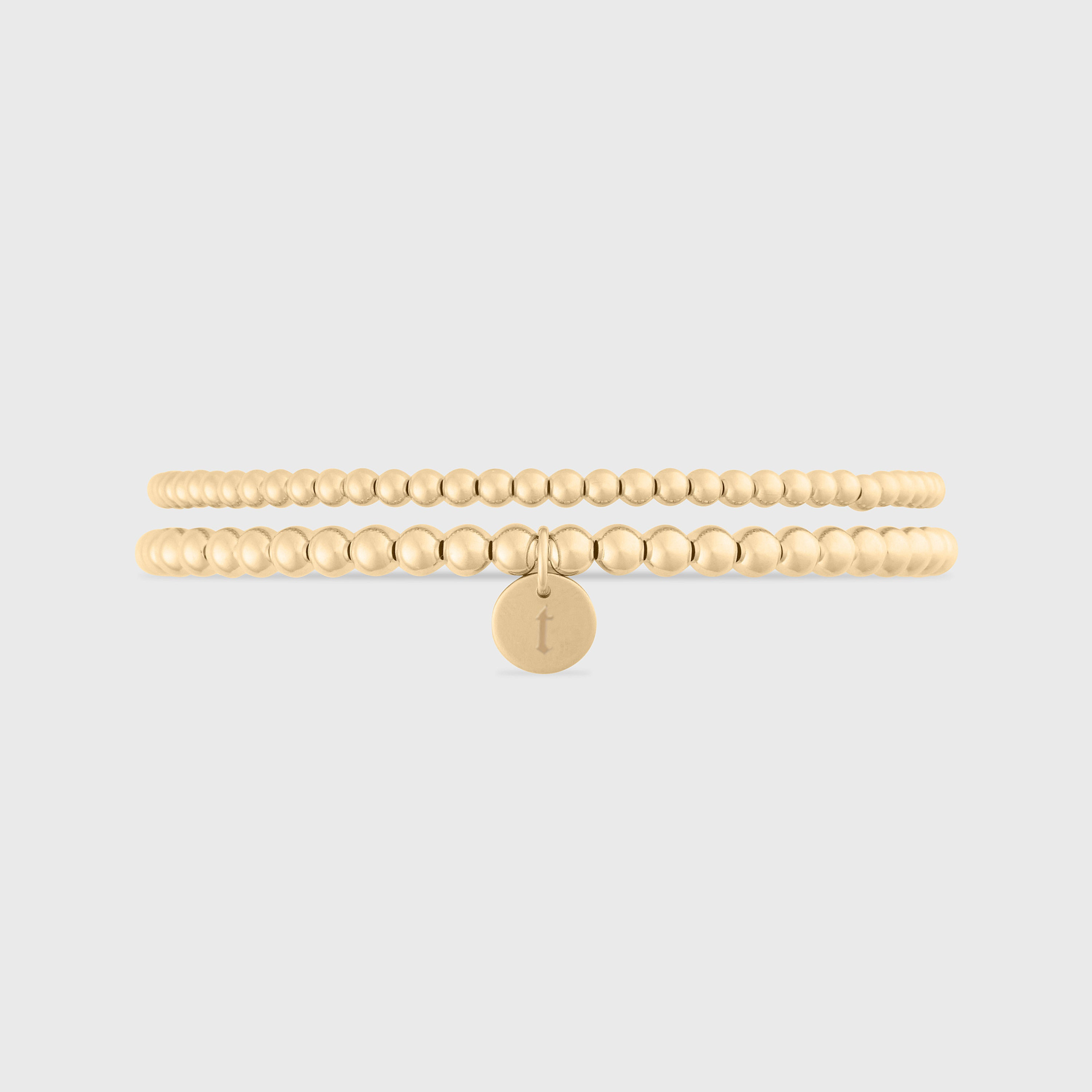 old english initial juno double bracelet stack (3+4mm) | | Wiccan Center