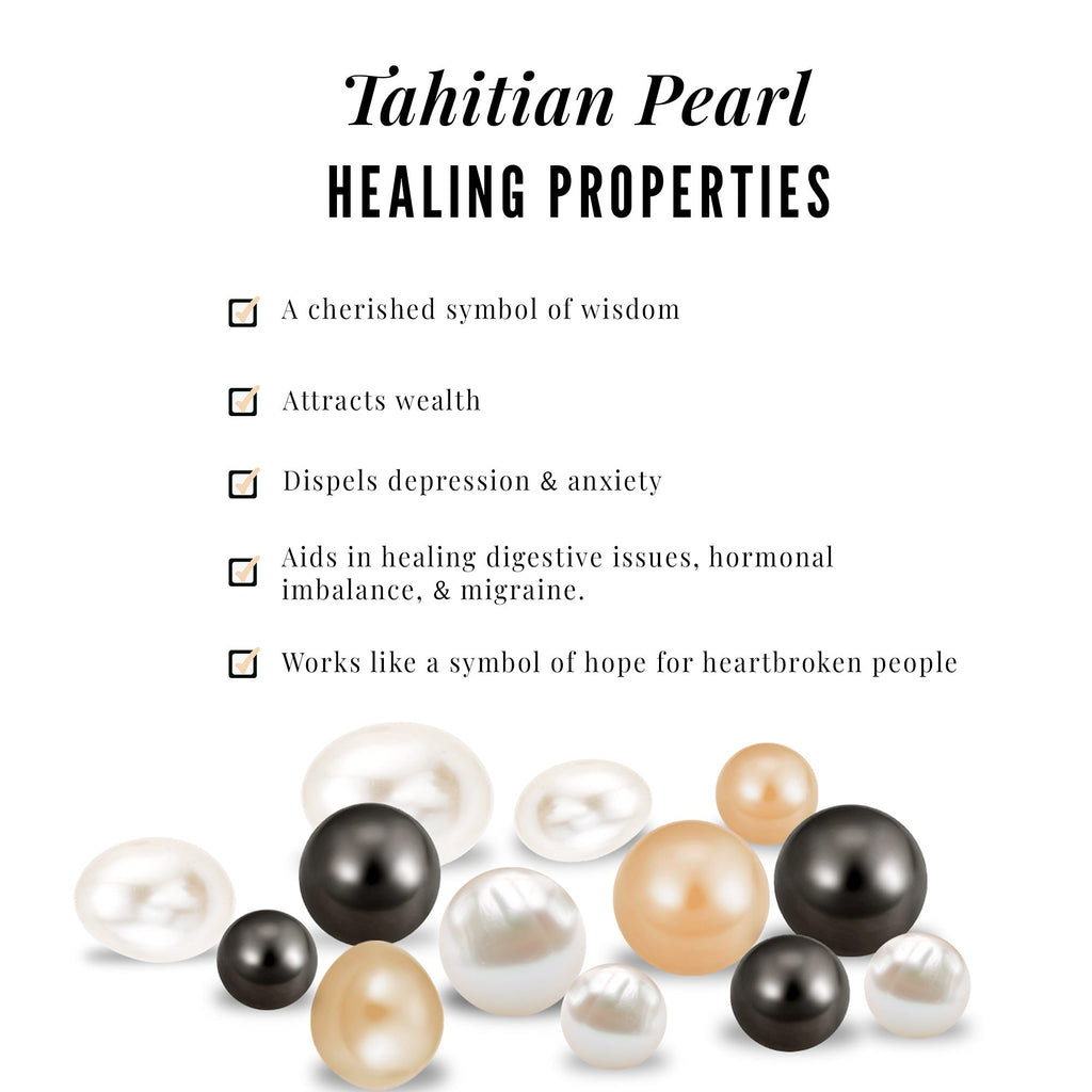 Handpicked Genuine Black Tahitian Pearl Engagement Ring