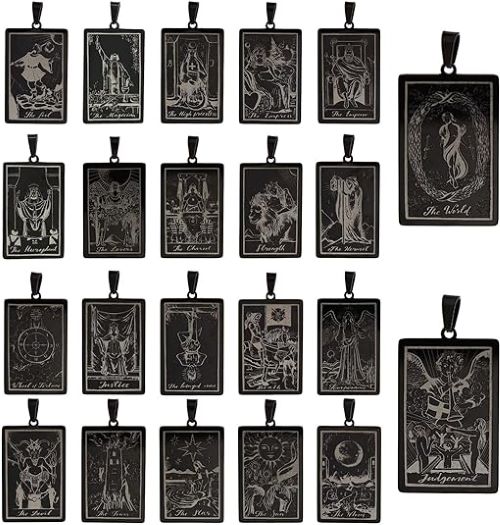 Tarot Card Necklaces - Black Plated HD | | Wiccan Center