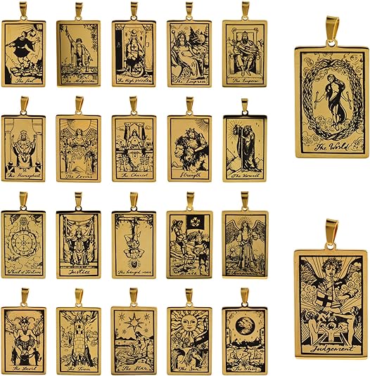Tarot Card Necklaces - Gold Colored HD | | Wiccan Center