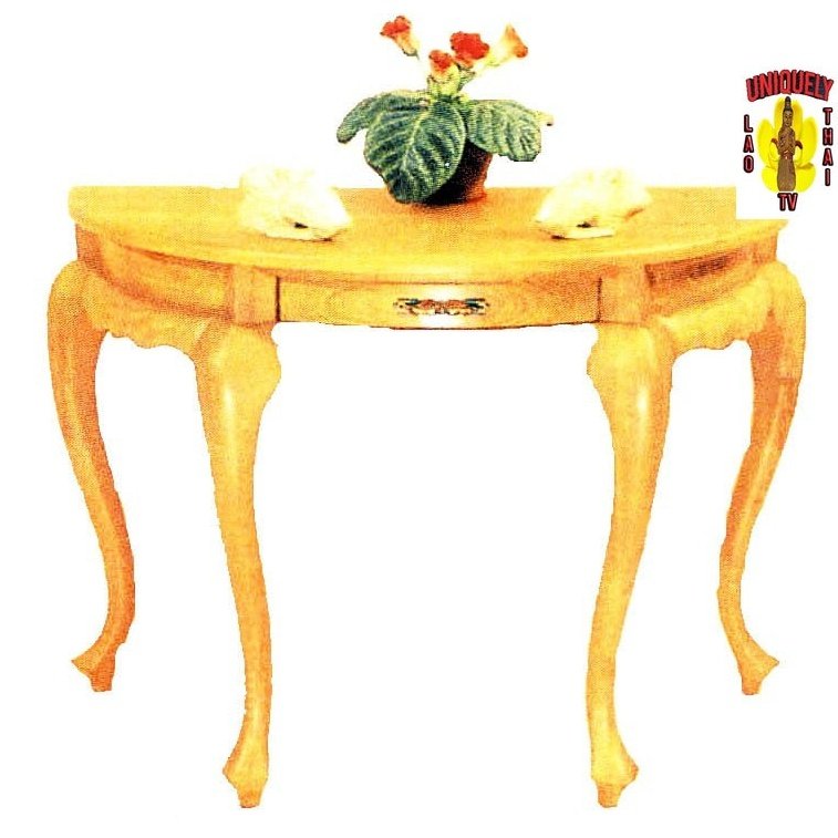 Teak Wood Half Moon Table | side table | Wiccan Center