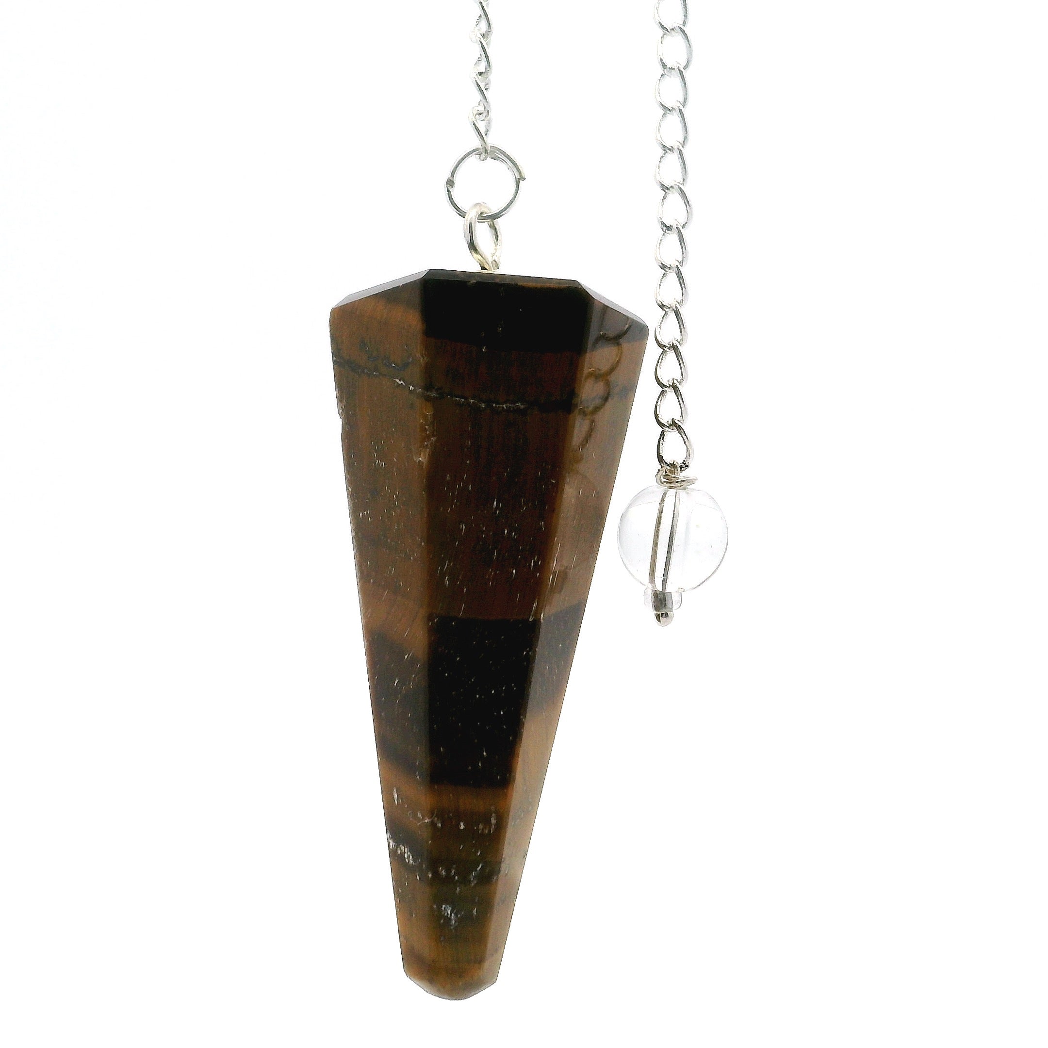 Tiger's Eye Pendulum - Faceted Taper | Crystals & Minerals > Specimens | Wiccan Center