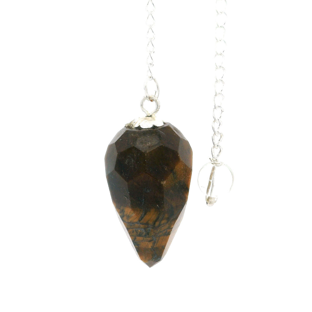 Yellow Tiger's Eye Faceted Droplet Gemstone Pendulum | Crystals & Minerals > Specimens | Wiccan Center
