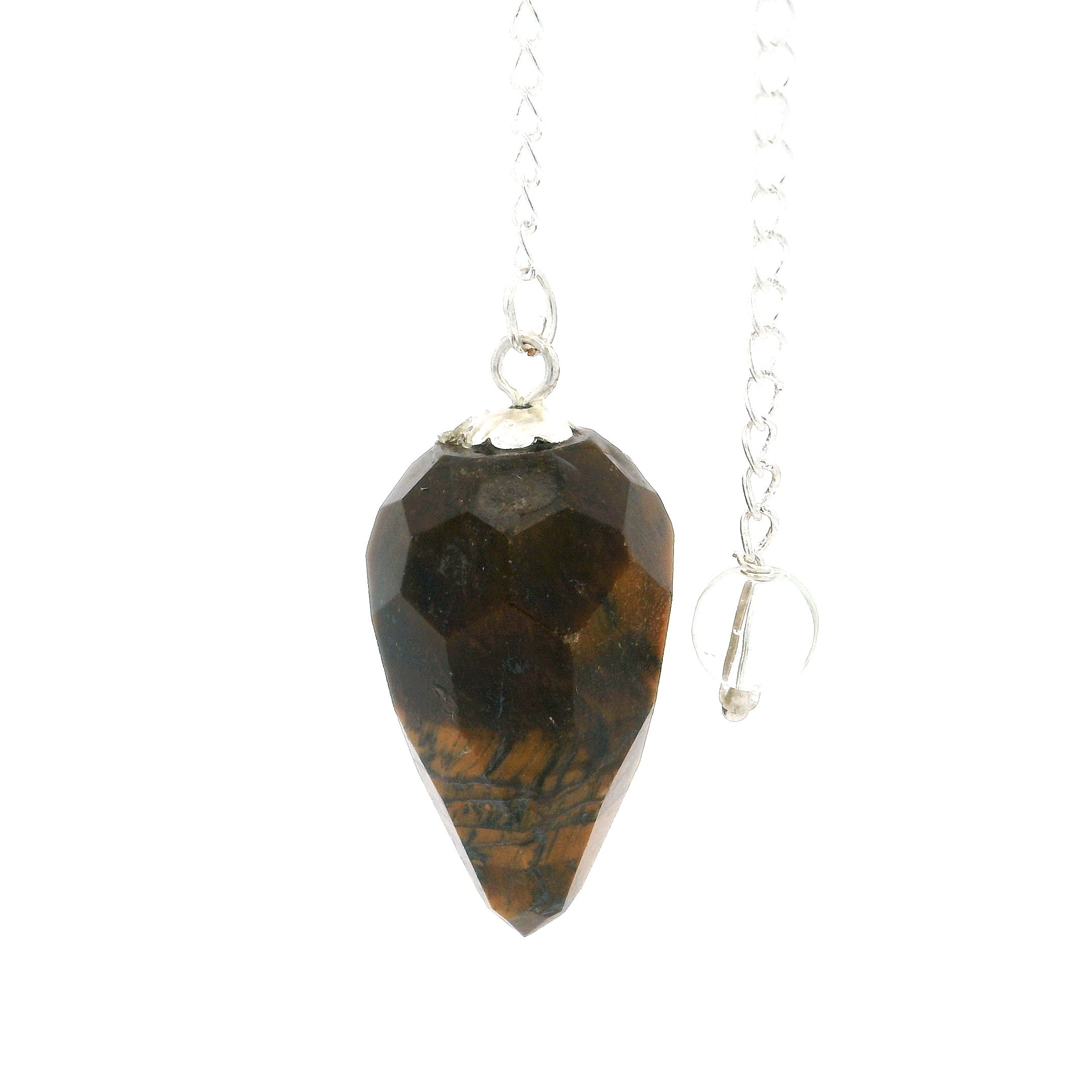 Yellow Tiger's Eye Faceted Droplet Gemstone Pendulum | Crystals & Minerals > Specimens | Wiccan Center