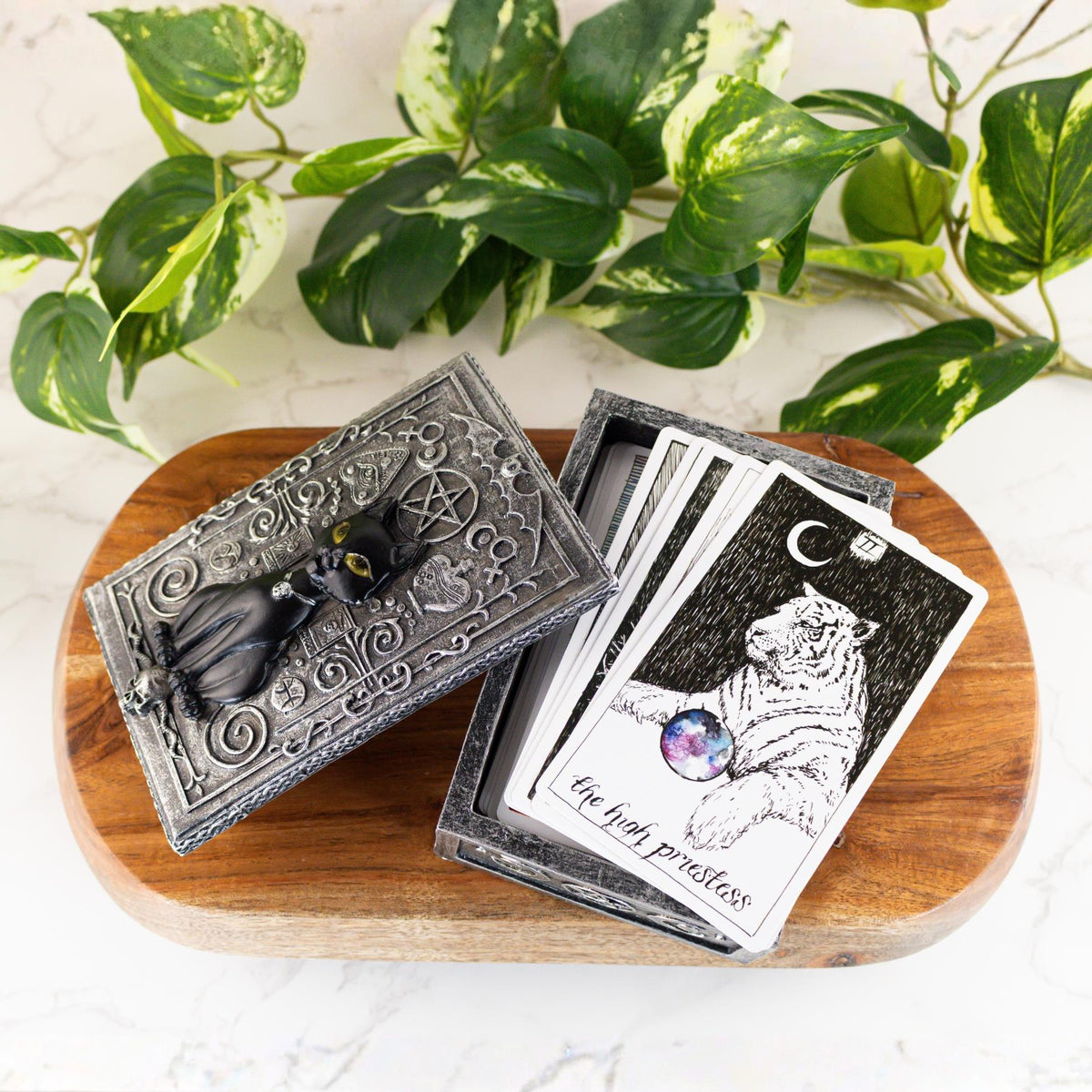 The Black Cat Tarot Card Storage Box | | Wiccan Center