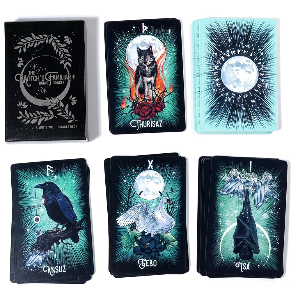The Witch's Familiar Runic Oracle Cards | oracle deck | Wiccan Center