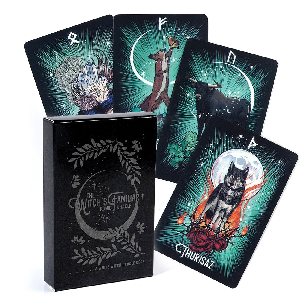 The Witch's Familiar Runic Oracle Cards | oracle deck | Wiccan Center