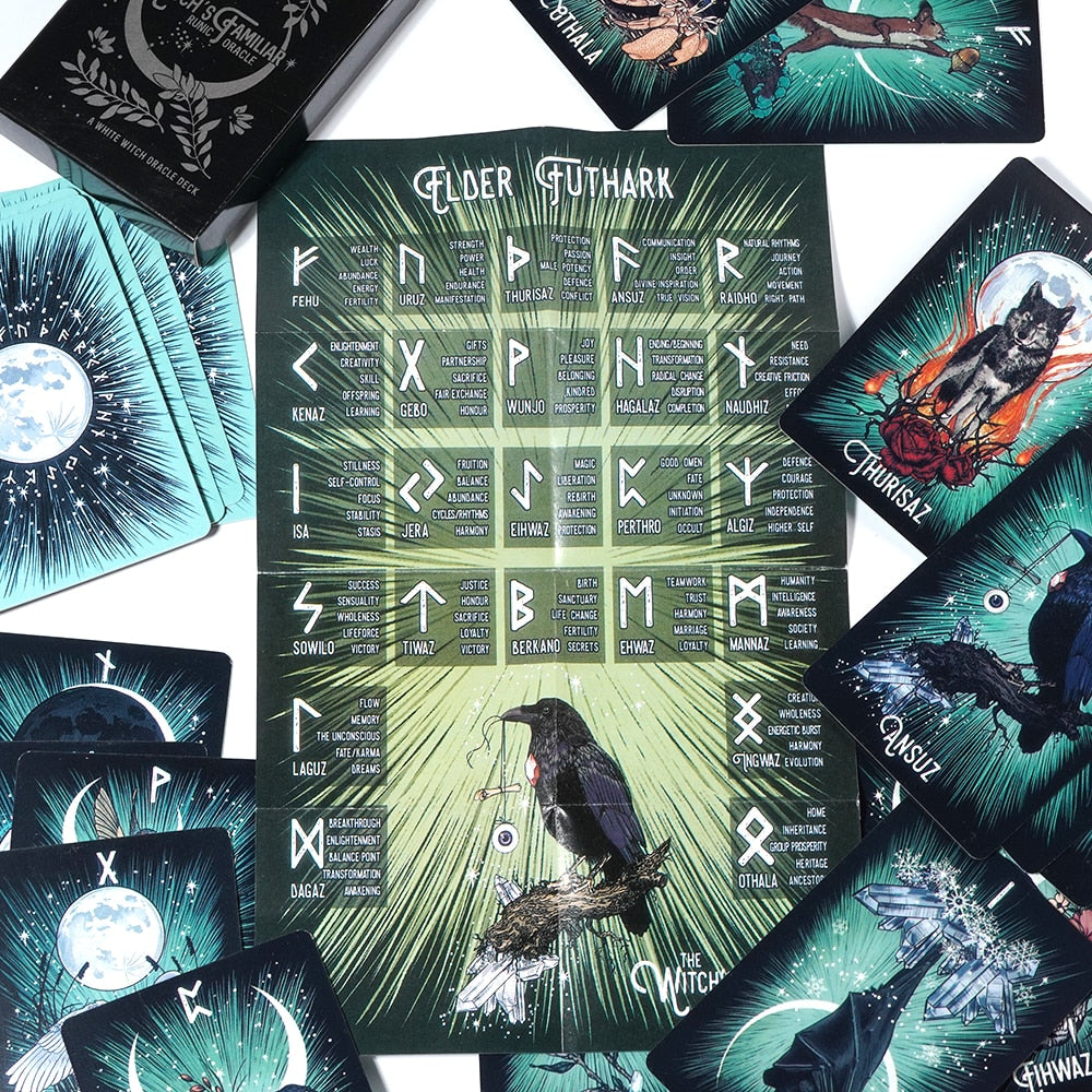 The Witch's Familiar Runic Oracle Cards | oracle deck | Wiccan Center