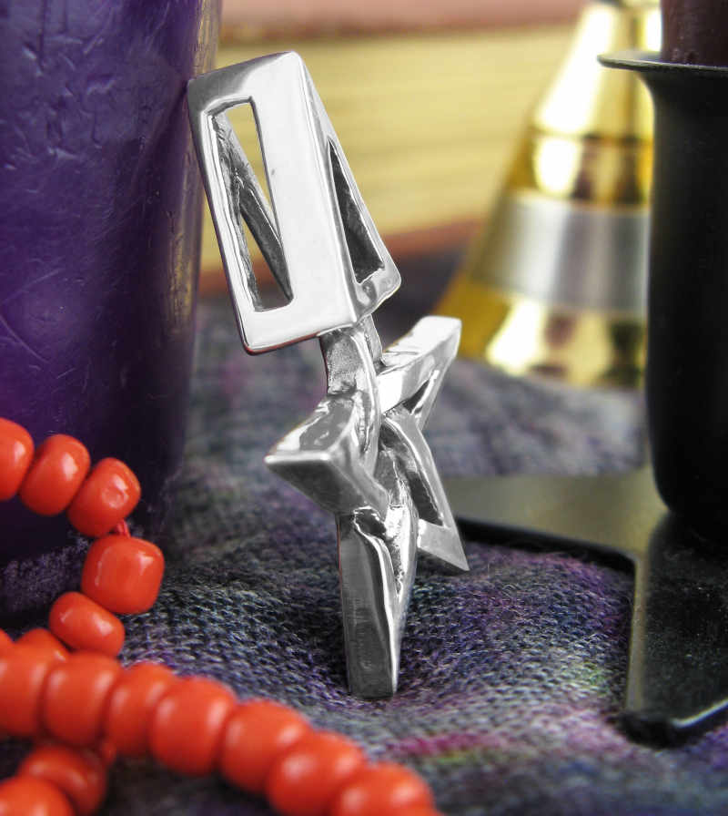 Chunky Third Degree Wiccan Pentagram Pendant, Handmade | Handmade > Silver | Wiccan Center