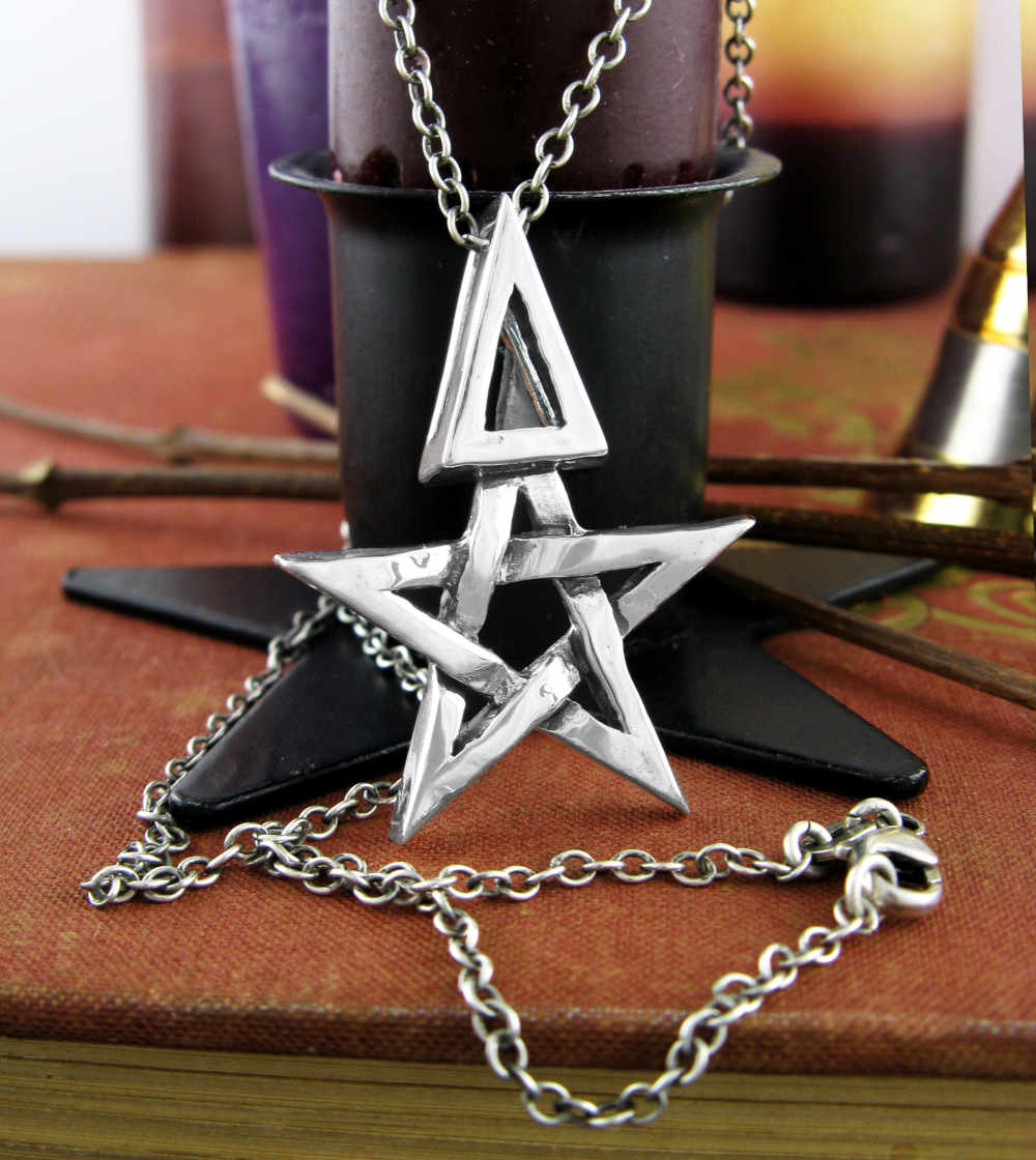 Chunky Third Degree Wiccan Pentagram Pendant, Handmade | Handmade > Silver | Wiccan Center