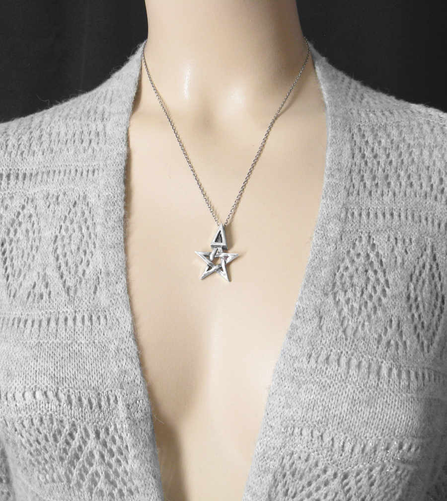 Chunky Third Degree Wiccan Pentagram Pendant, Handmade | Handmade > Silver | Wiccan Center