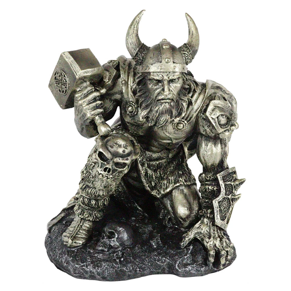 Thor God of Thunder Wielding Mjolnir Hammer | Statue | Wiccan Center