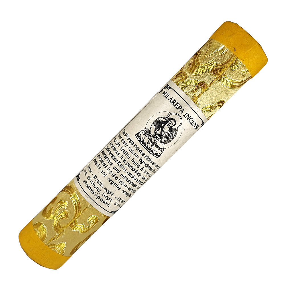 Tibetan Milarepa - Yellow Brocade Tube Incense Sticks | Incense | Wiccan Center
