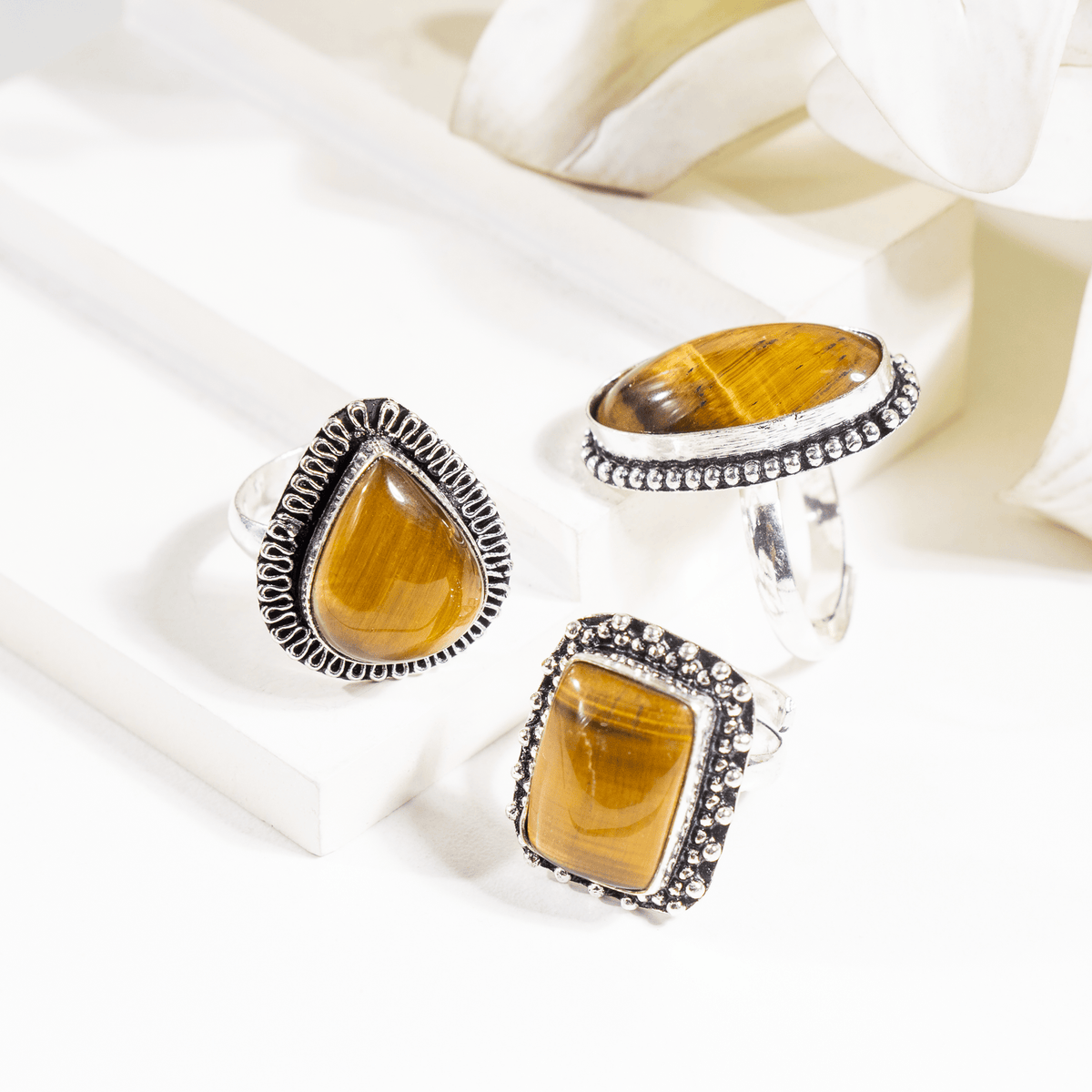 Tiger Eye rings – Gemstone rings Natural Crystal Healing Jewelry Collection