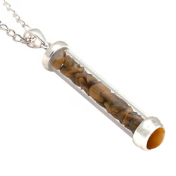 Tiger Eye Gem Power Vial Pendant for Courage | Gem Power Vials | Wiccan Center