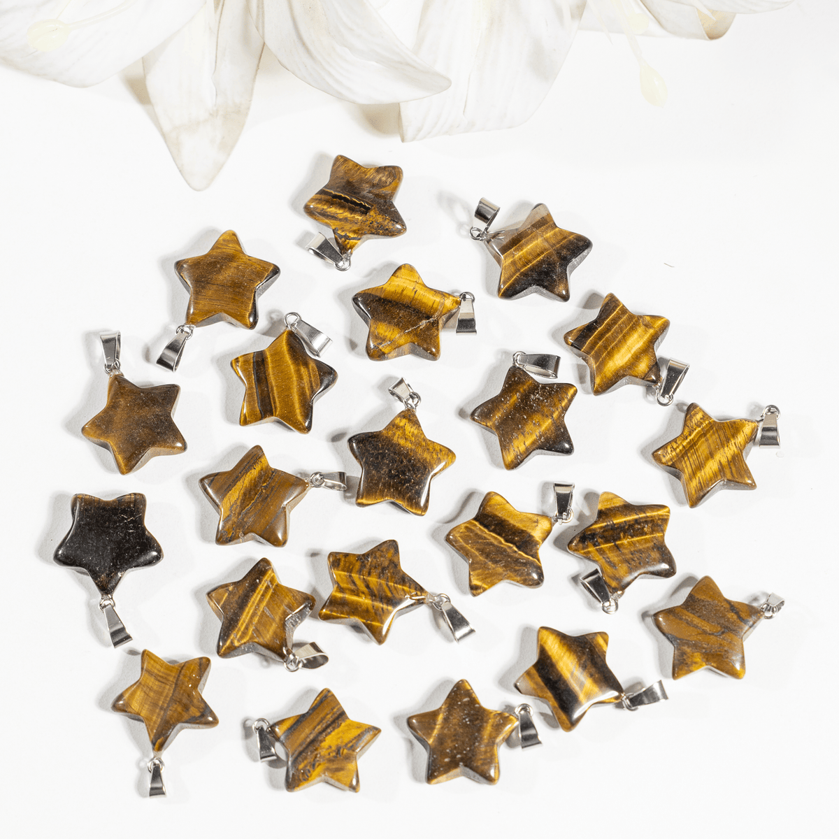 Tiger Eye Star Pendant Necklace – Natural Crystal Gemstone Jewelry