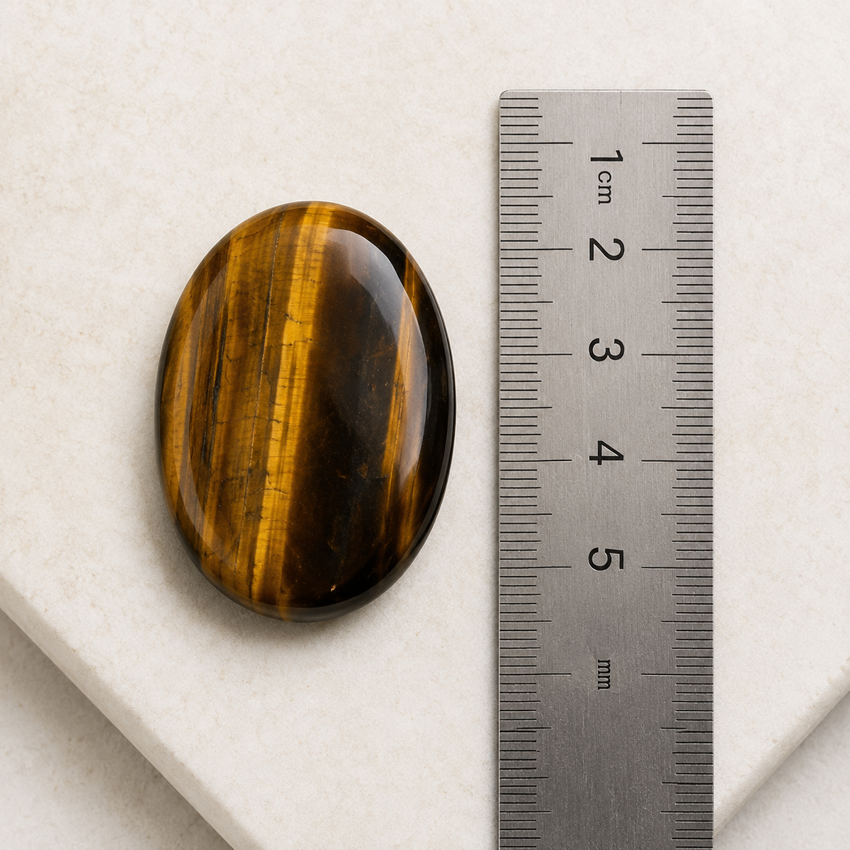 Tiger Eye Flat Stone, Polished Oval Flat Palm Stones.