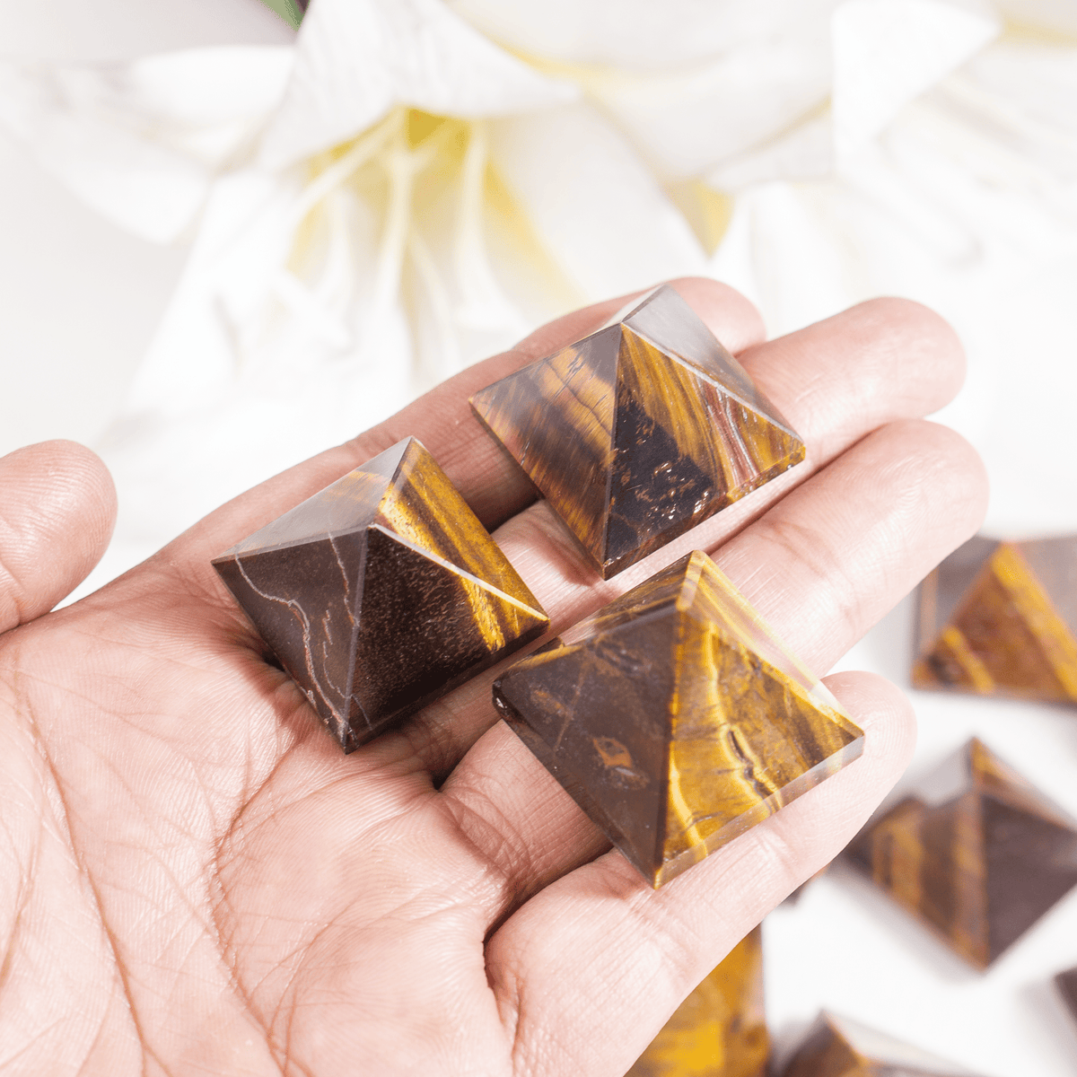 Tiger Eye Pyramids (Integrity and Strength)