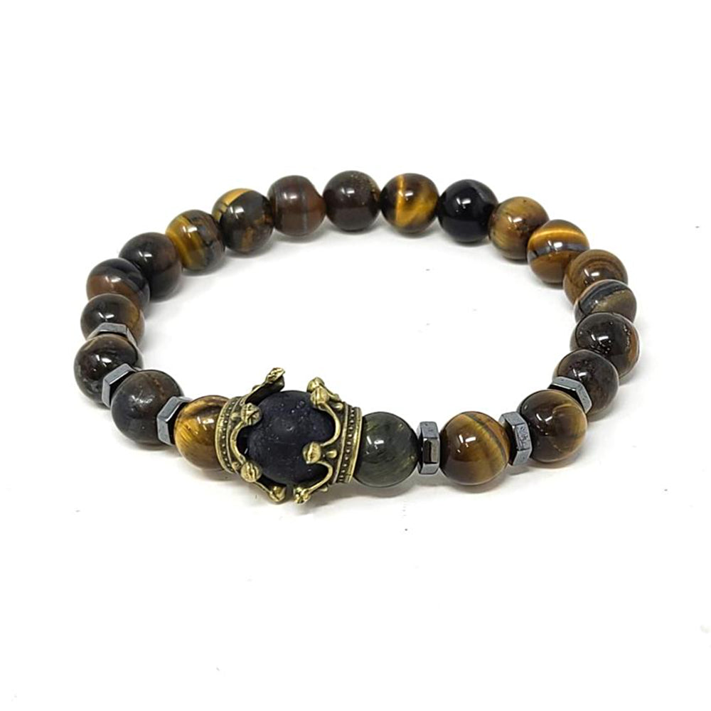 Tiger's Eye Crown Stretchable Bracelet | Bracelet | Wiccan Center