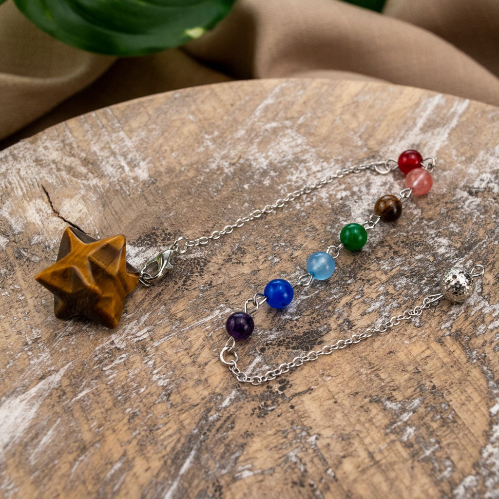 Crystal Merkaba Pendulum with Chakra Stones | | Wiccan Center