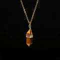 Crystal Hexagon Wire Wrap Gold Necklaces | necklace | Wiccan Center